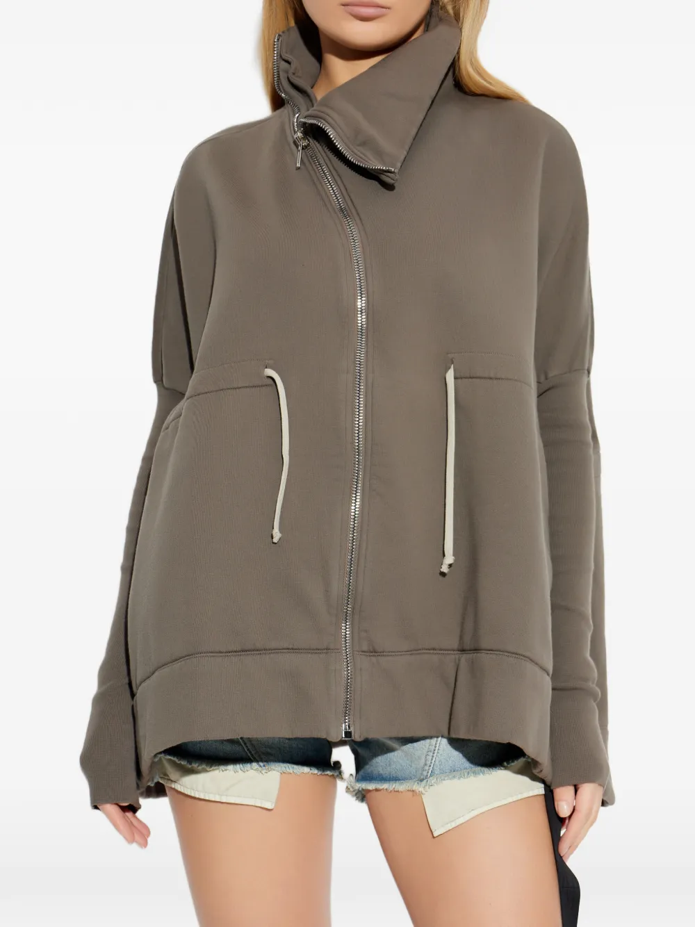 Rick Owens DRKSHDW Katoenen trui met rits Grijs