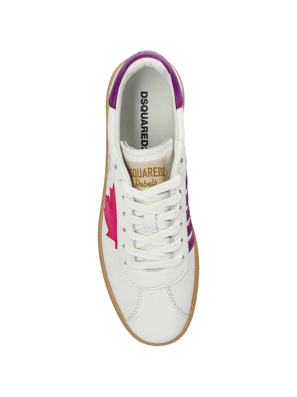 DSQUARED2 Rebel gestreepte sneakers Wit