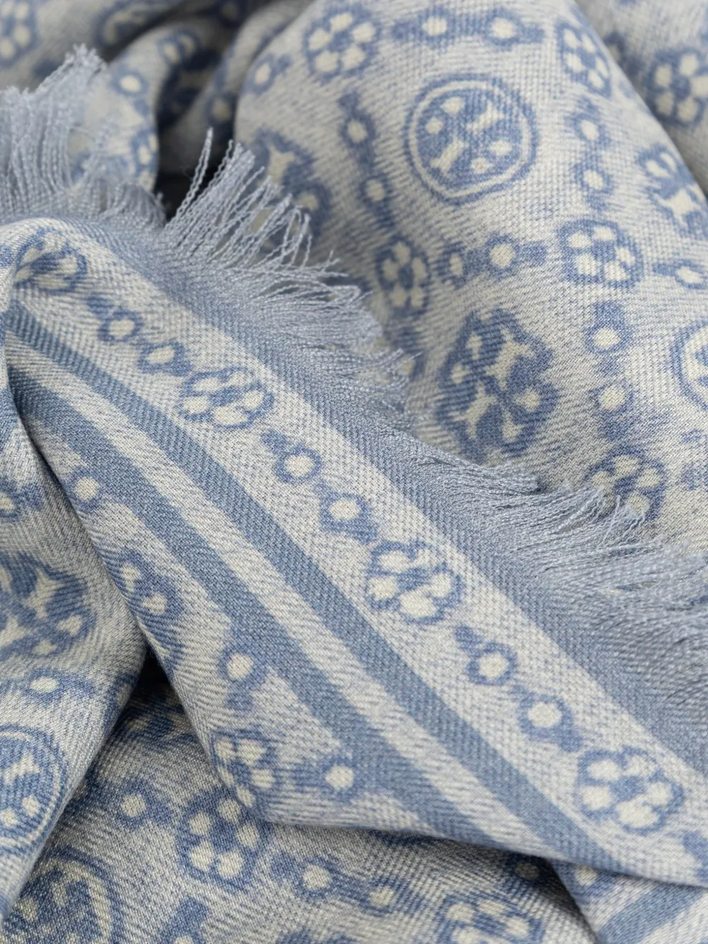 Tory Burch T Monogram sjaal met bloemen-print Blauw
