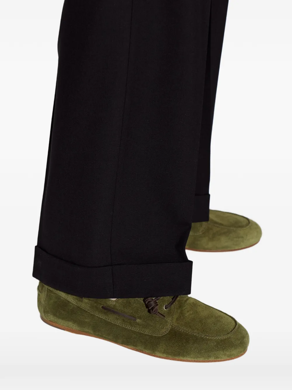 DSQUARED2 D2 lace-up fastening suede boat shoes Groen