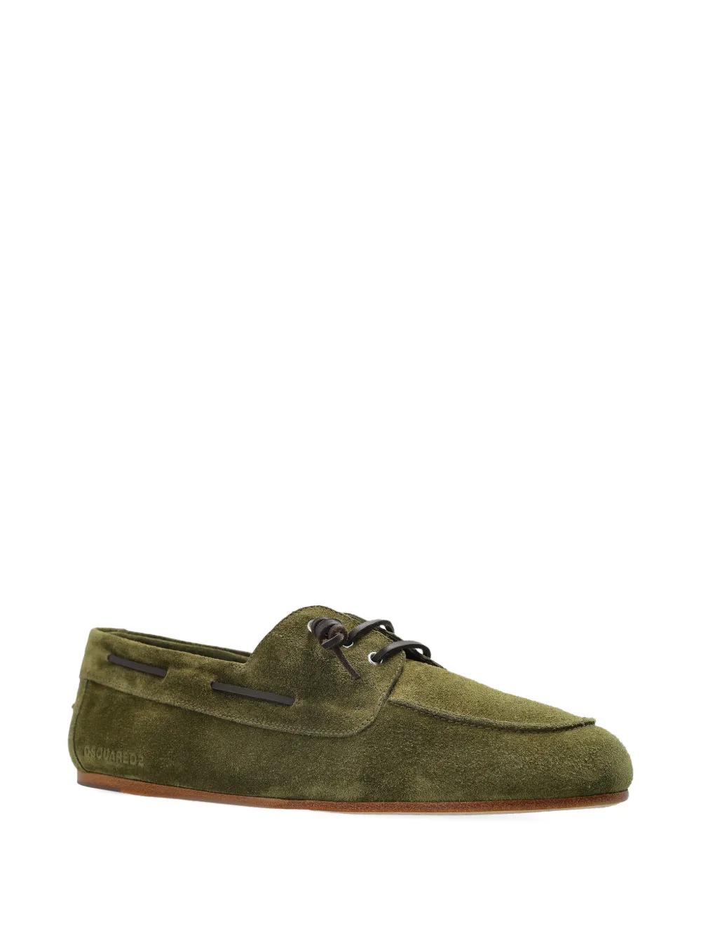 DSQUARED2 D2 lace-up fastening suede boat shoes Groen