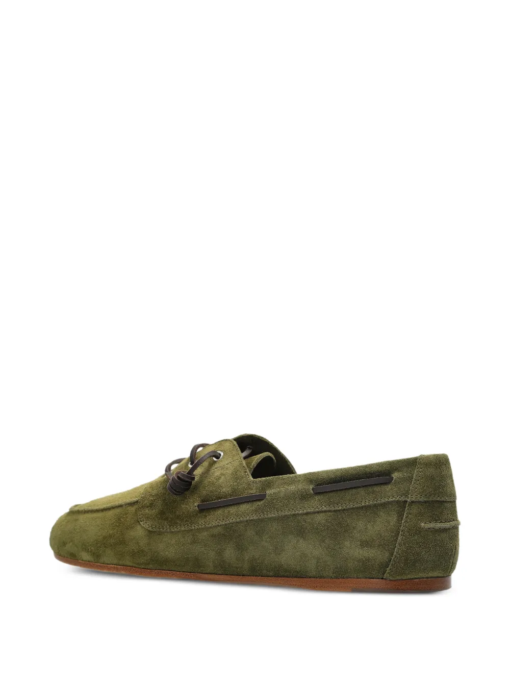 D2 Lace-Up Fastening Suede Boat Shoes