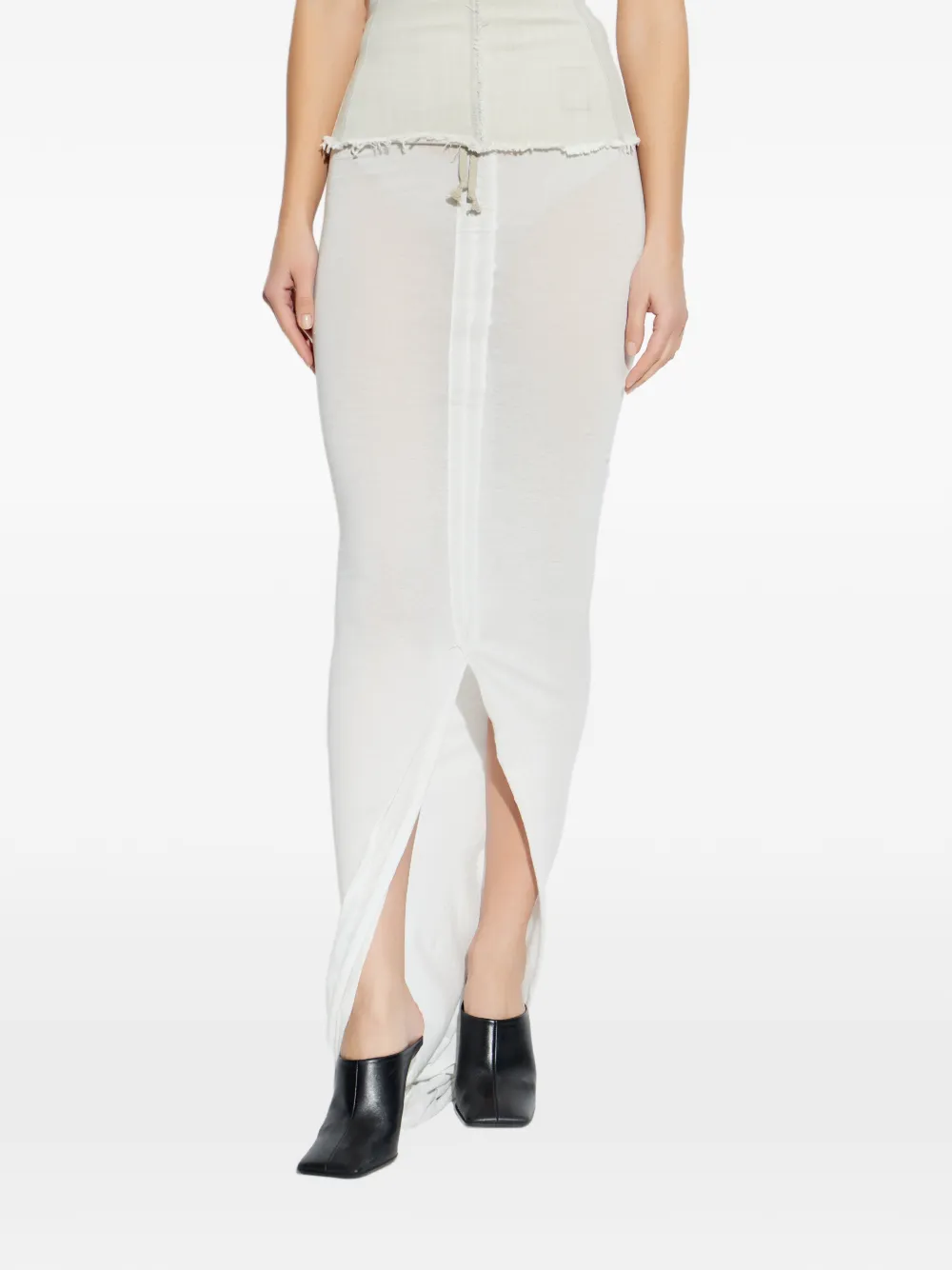 Rick Owens DRKSHDW Rok met trekkoord en split Wit