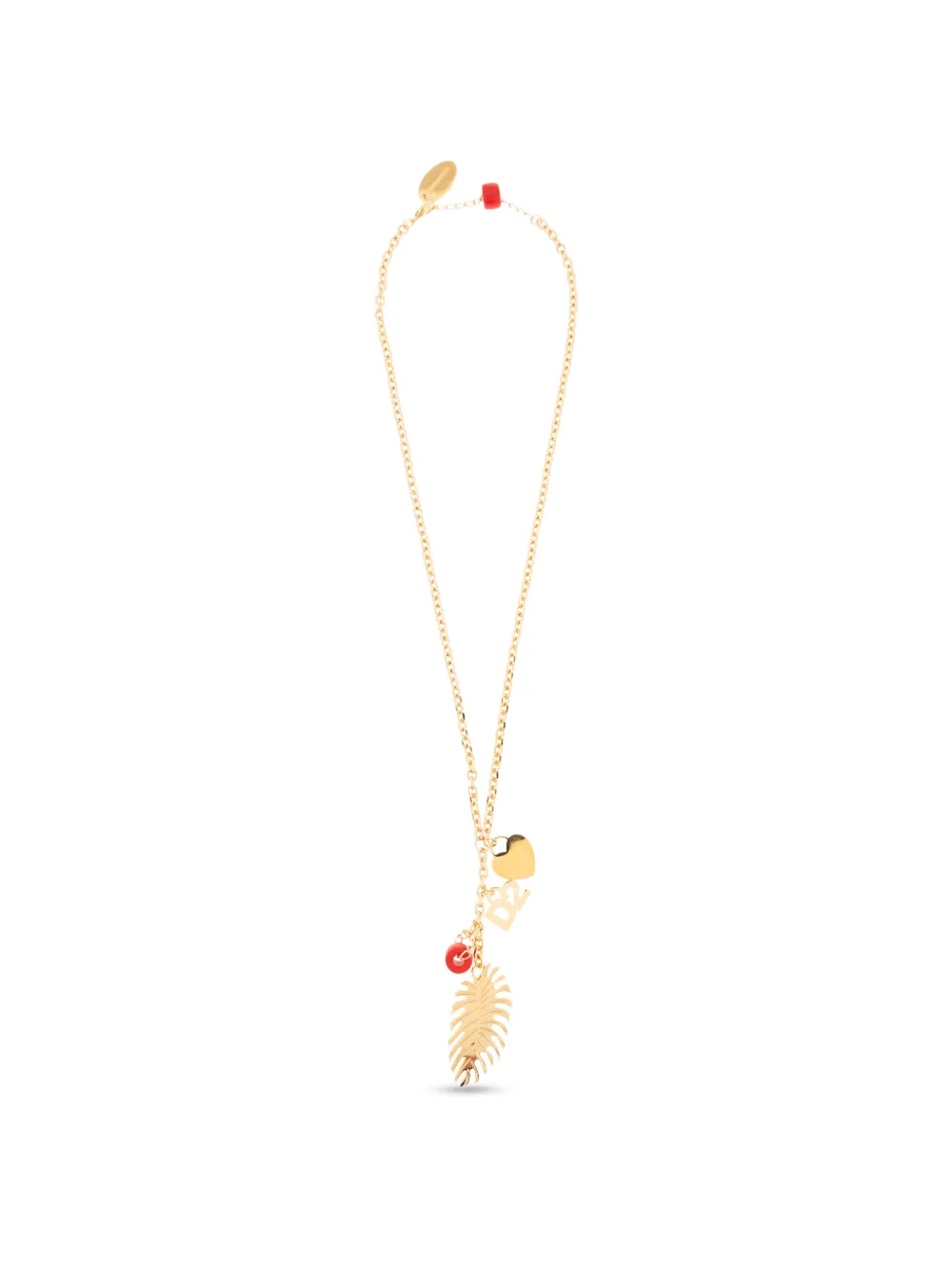 DSQUARED2 charm-detail leaf-pendant necklace - Oro