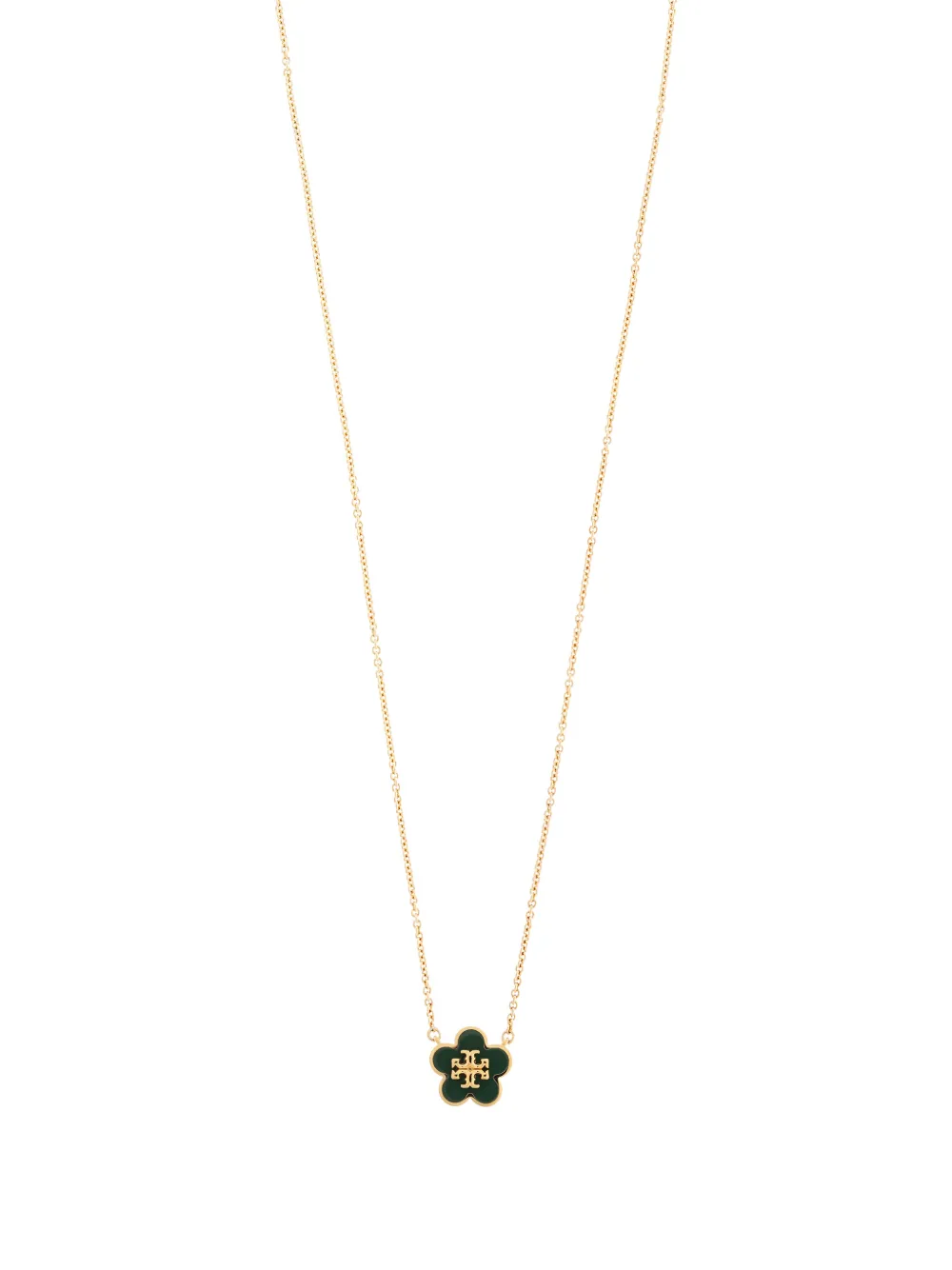  Tory Burch Flower Charm Necklace - Green 