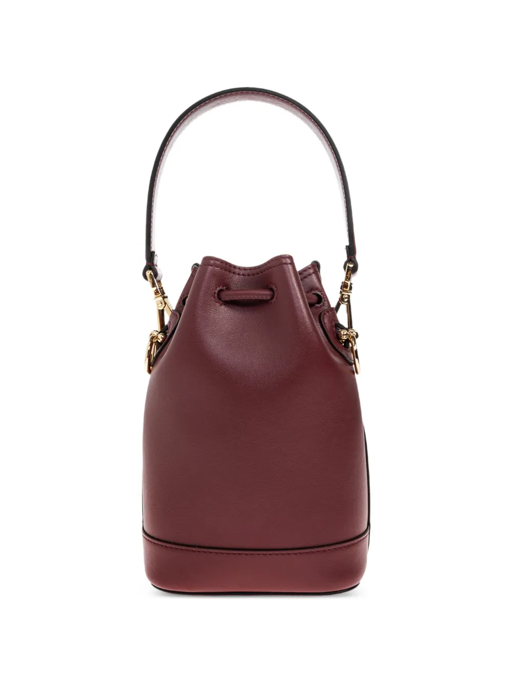  Fendi Mini Mon Tresor Drawstring Leather Tote Bag - Red 