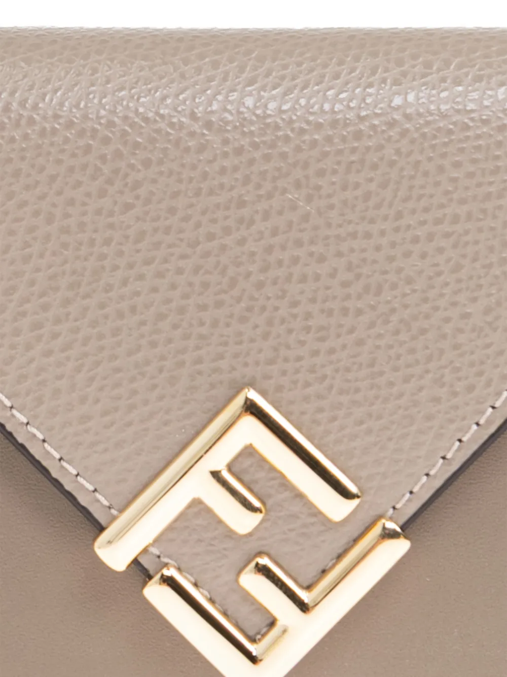FENDI Leren portemonnee met logoplakkaat Beige