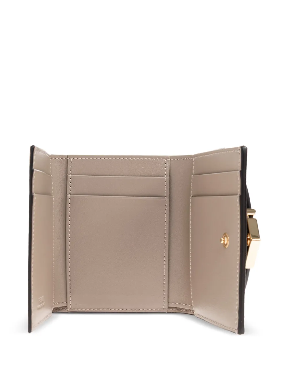 FENDI Leren portemonnee met logoplakkaat Beige