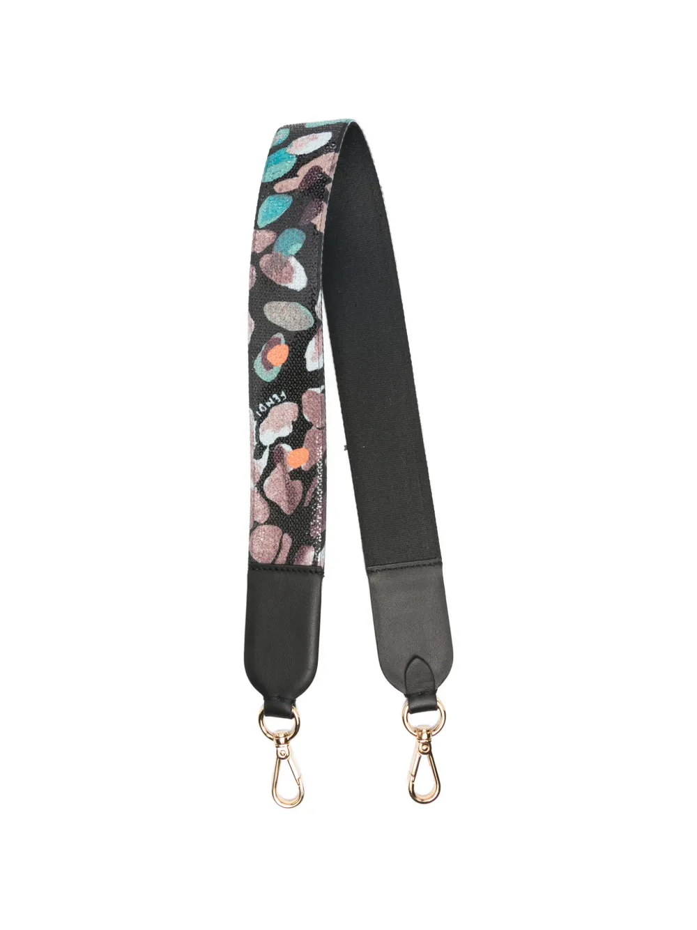 FENDI Leren schouderband met pailletten Zwart