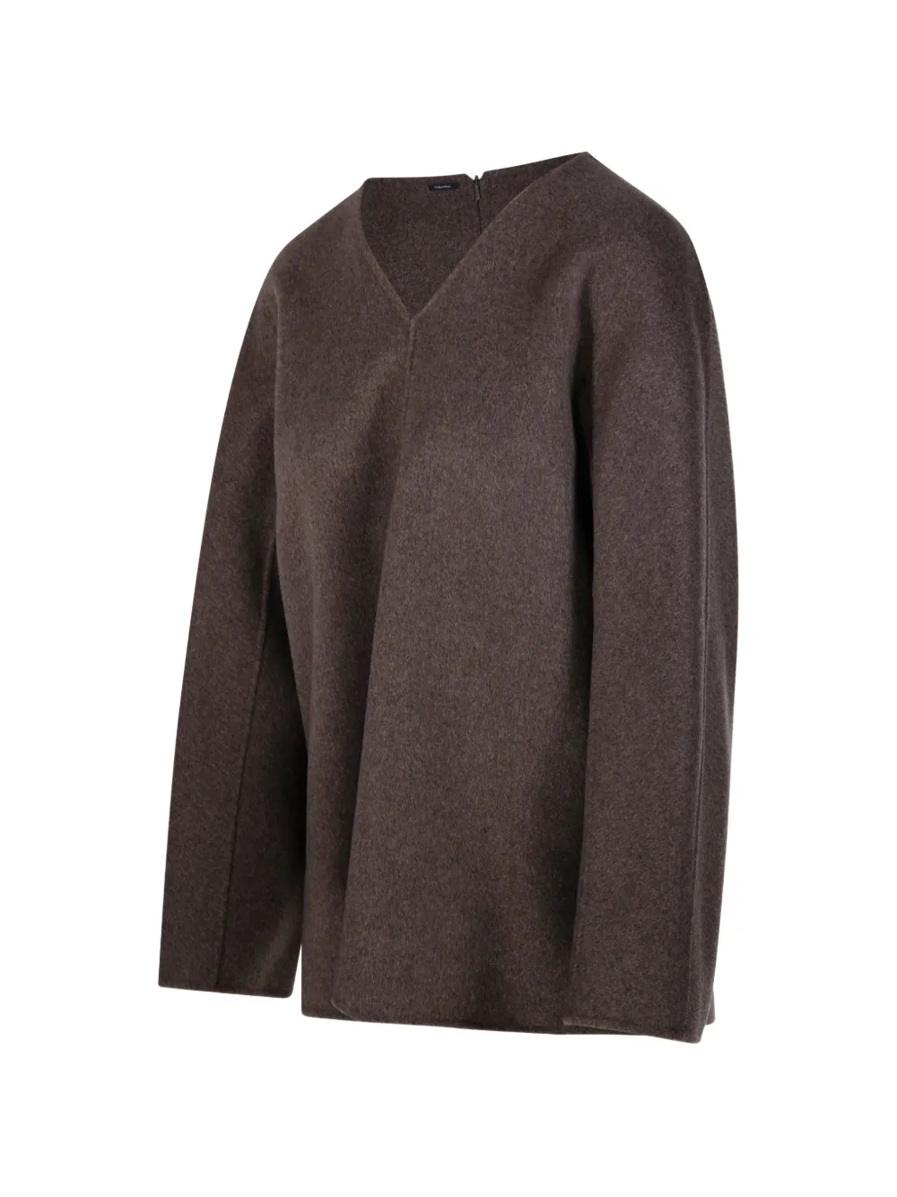  's Max Mara V-neck Wool Blouse - Brown 
