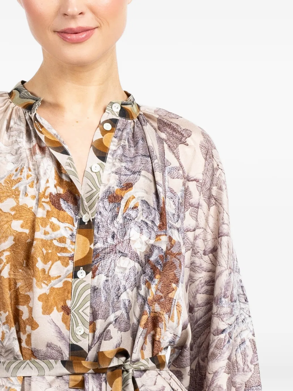 Pierre-Louis Mascia Midi-jurk met ceintuur Beige