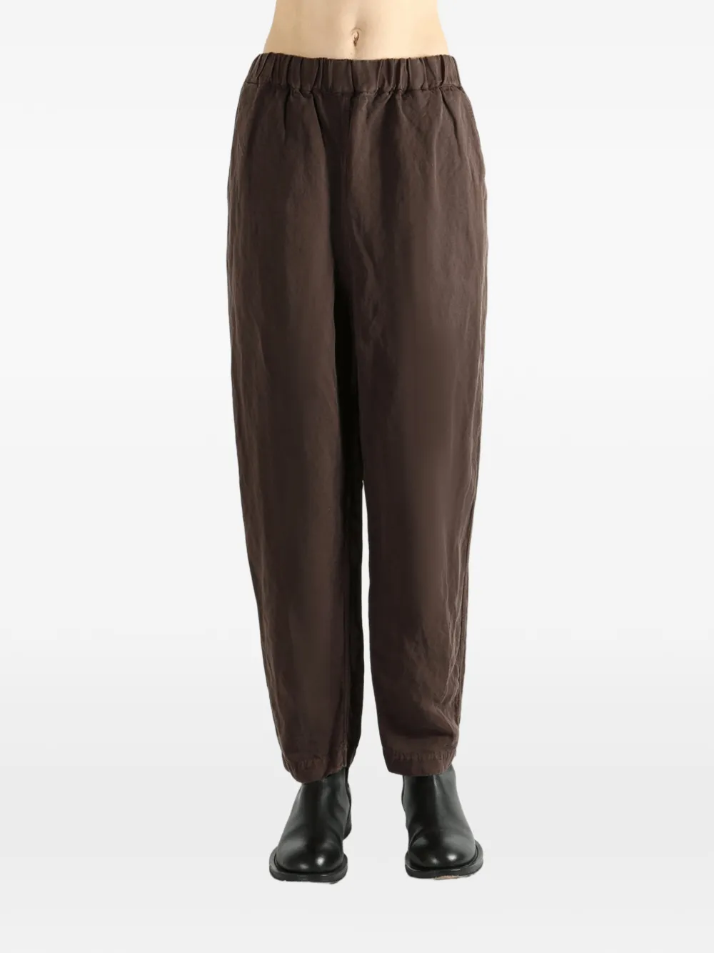 Casey Casey Fabi Elastic-waistband Trousers In Brown