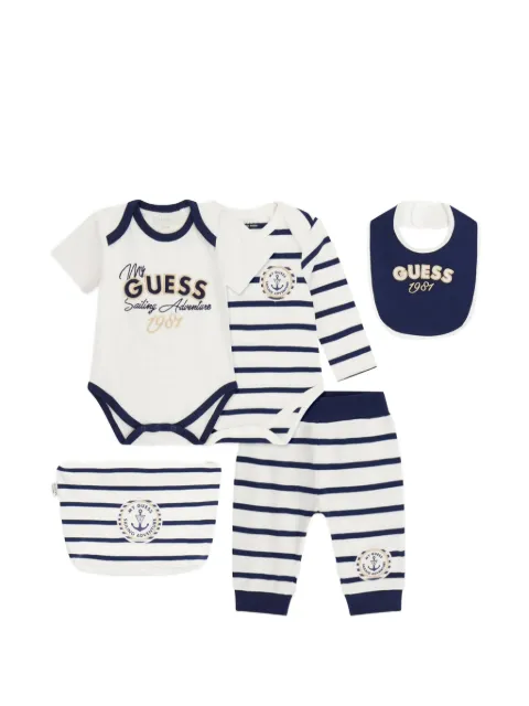 guess kids set de mameluco con rayas estampadas