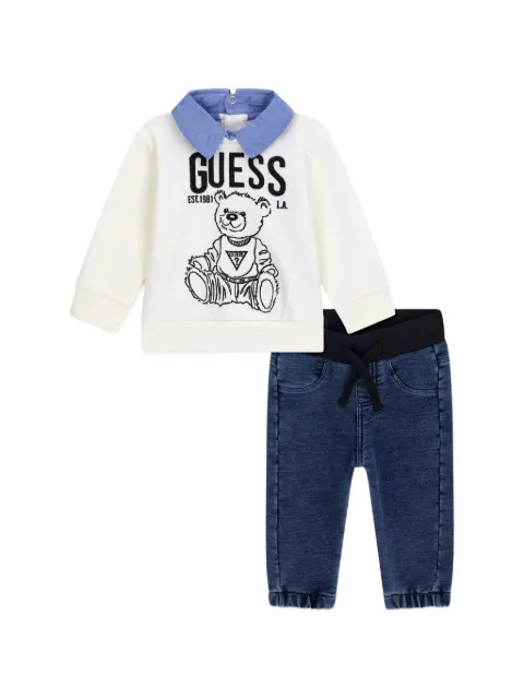 guess kids bear-print trousers set