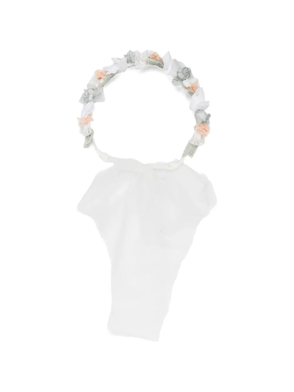 AMAYA floral veil hair accessory - Bianco