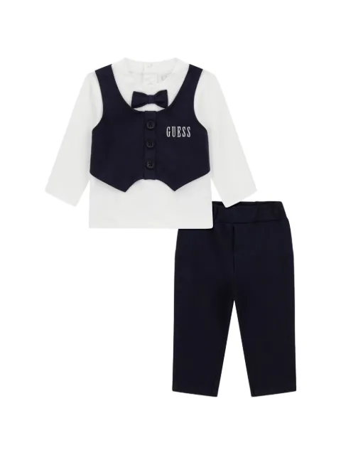 guess kids logo-embroidered trousers set