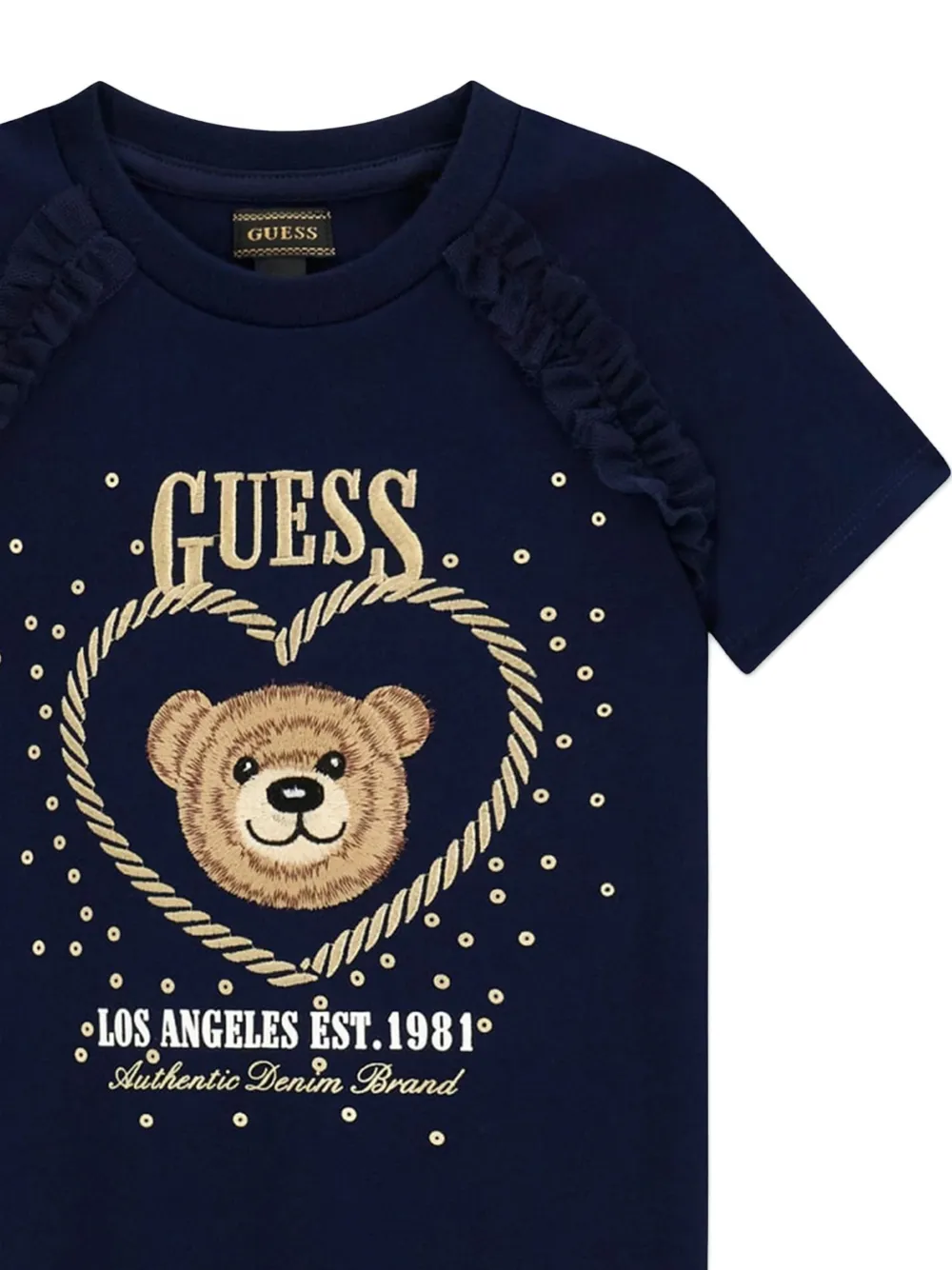 guess kids T-shirtjurk met beerprint Blauw