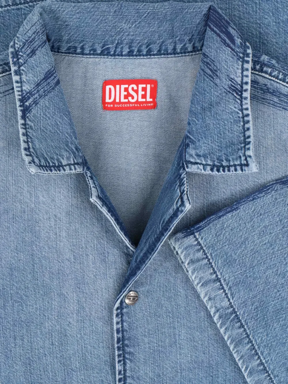  Diesel Short-sleeve Denim Shirt - Blue 