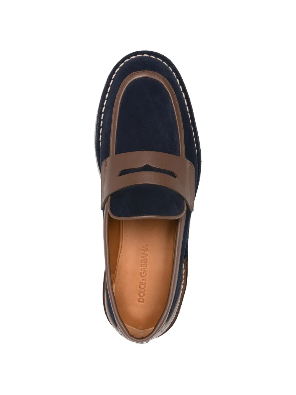 Dolce & Gabbana Leren loafers met vlakken Blauw