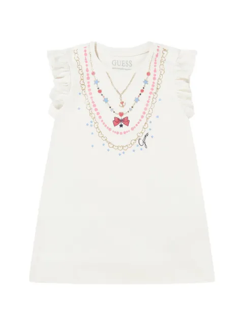 guess kids vestido con collar estampado