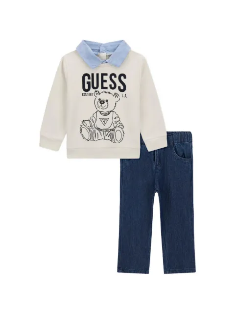 guess kids bear-print trousers set