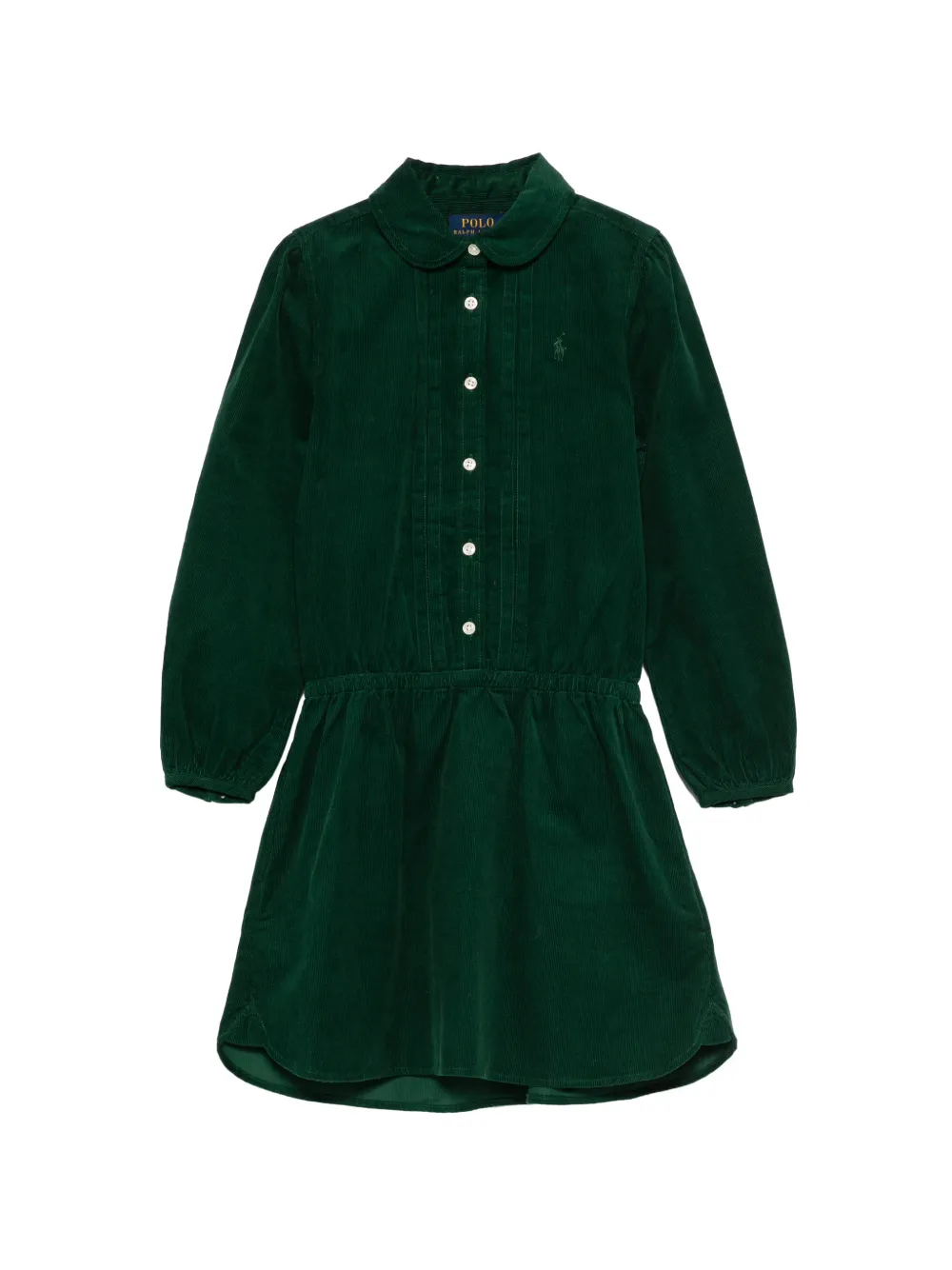 POLO RALPH LAUREN KIDS Abito a coste con colletto alla Peter Pan - Verde