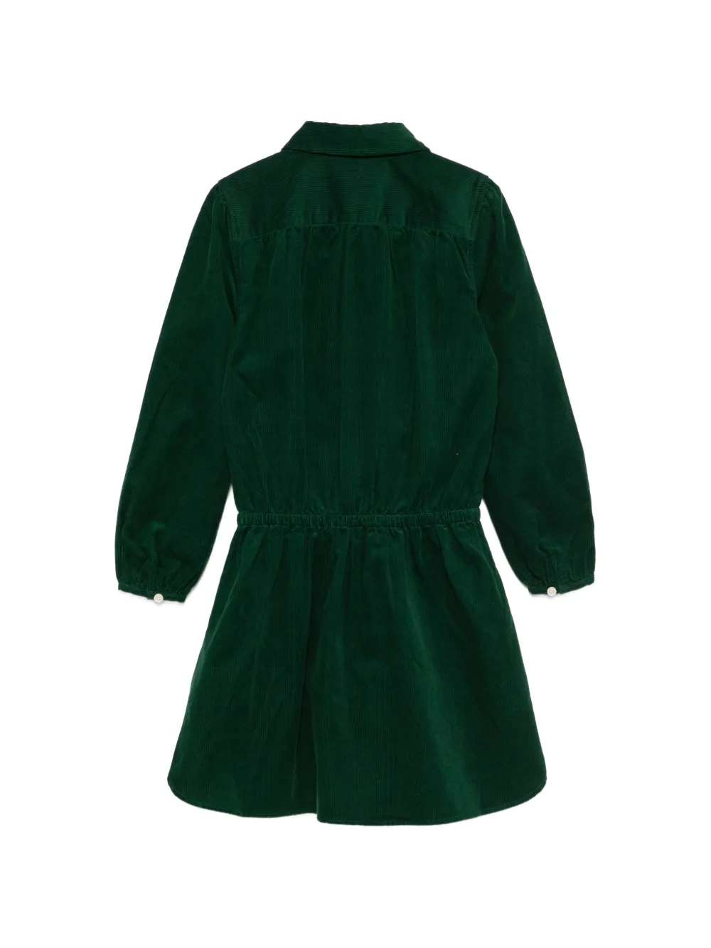 POLO RALPH LAUREN KIDS Ribfluwelen jurk met Peter Pan-kraag Groen