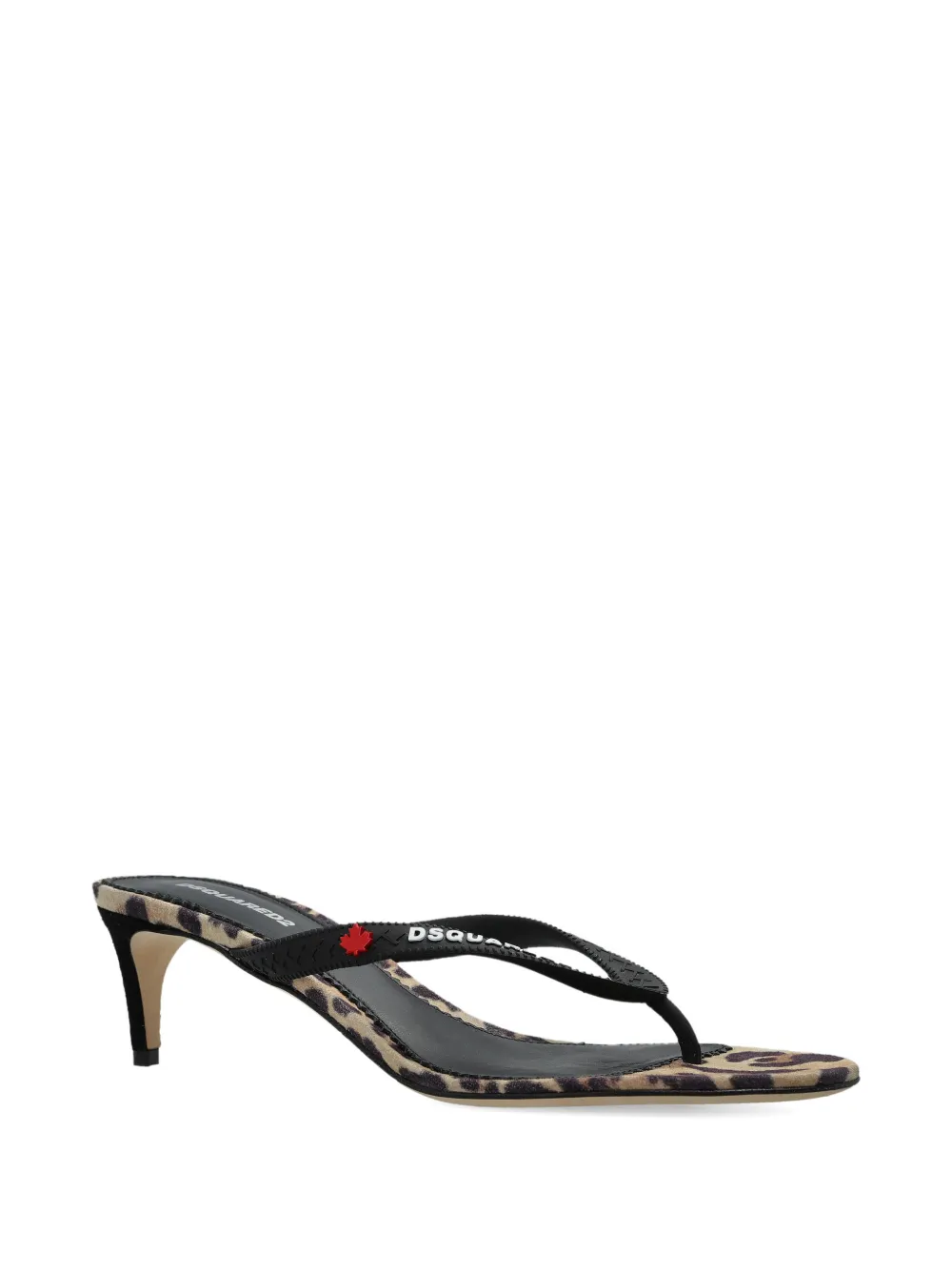 DSQUARED2 Sandalen met luipaardprint en hak Bruin