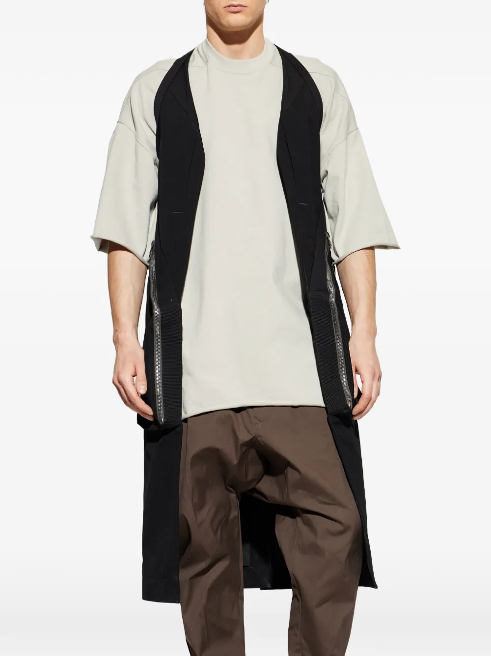 Rick Owens Temple top met rits Zwart