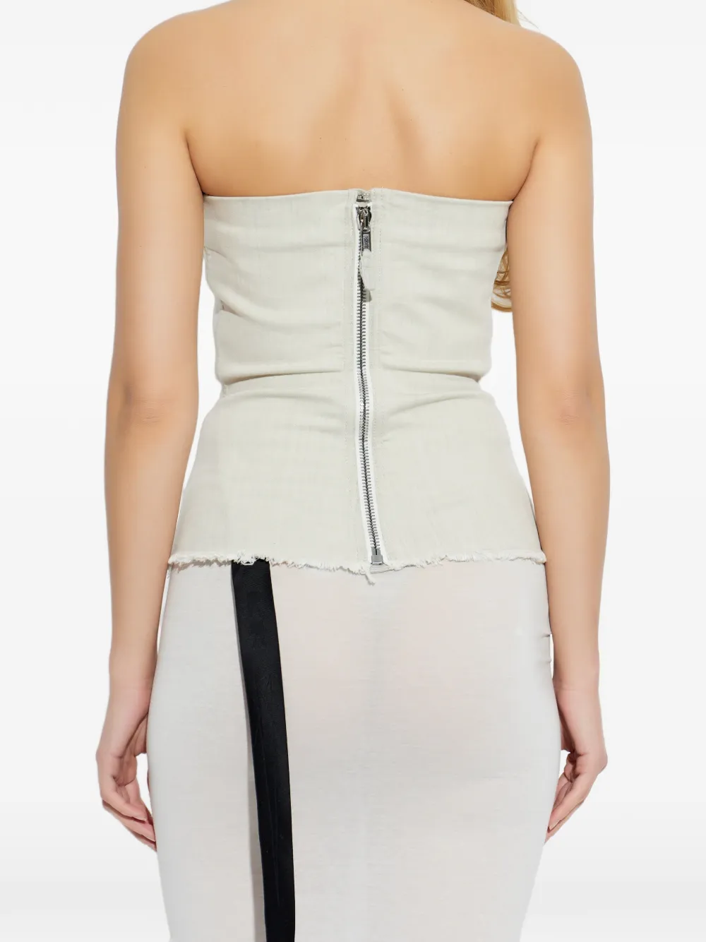Rick Owens DRKSHDW Gerafelde bandeau top Beige