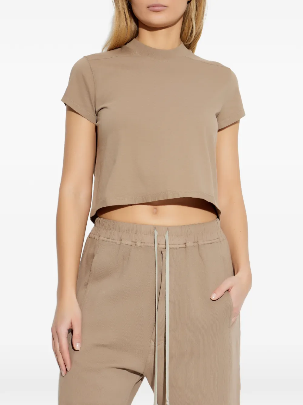  Rick Owens Drkshdw Mockneck Crop Top - Neutrals 