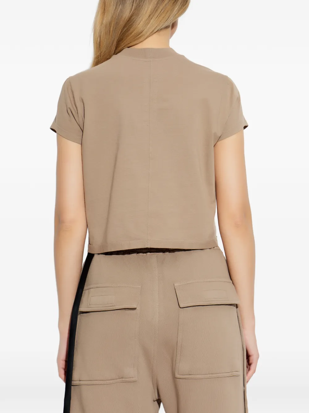 Rick Owens DRKSHDW Cropped top met ronde hoe hals Beige