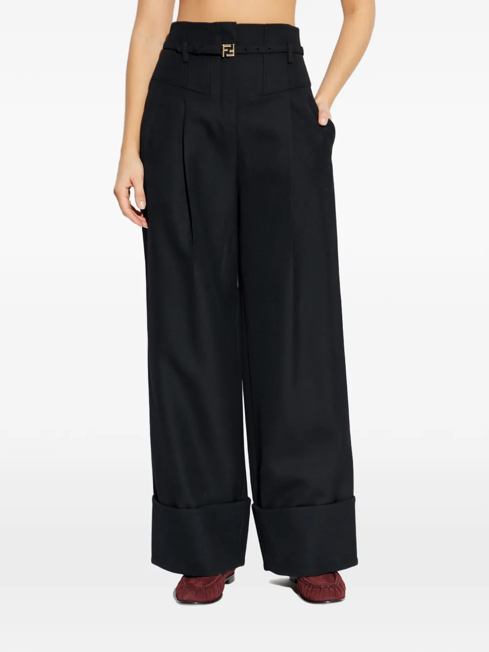 FENDI Poudre wollen broek Zwart
