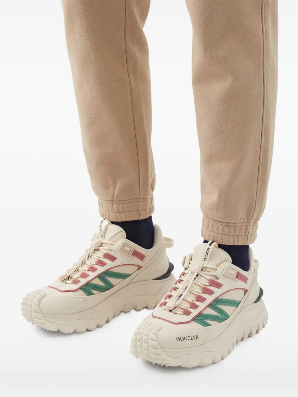 Moncler Sneakers met logoprint Beige