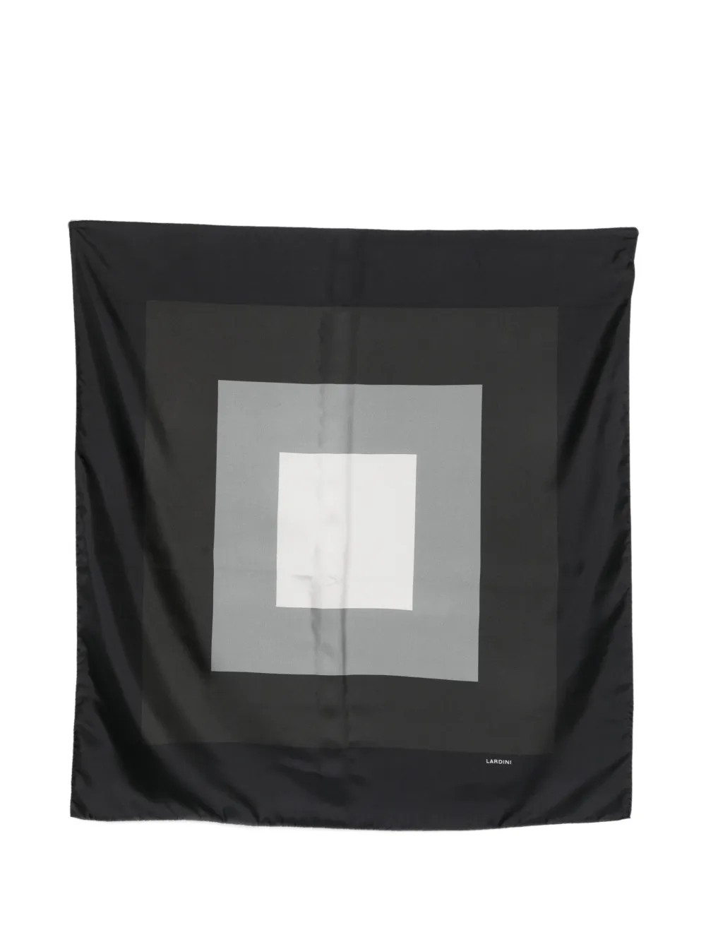 Lardini geometric silk scarf - Nero