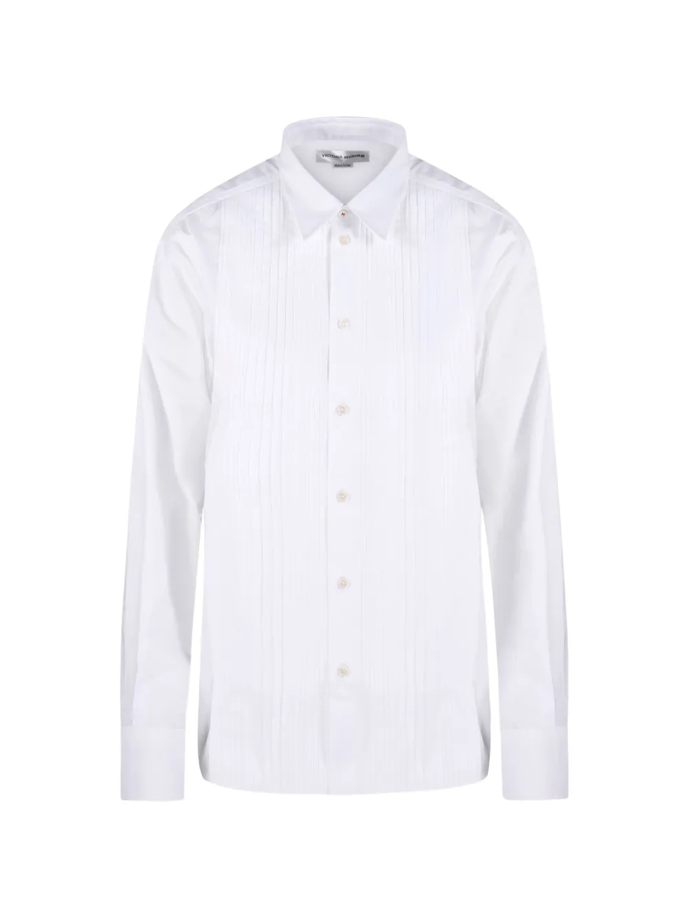 Victoria Beckham long-sleeve pleated shirt - Bianco