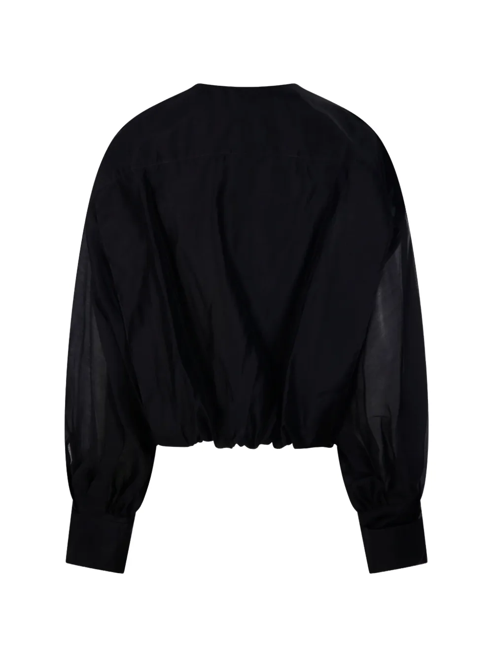  Thelatest Blouson-sleeve Top - Black 