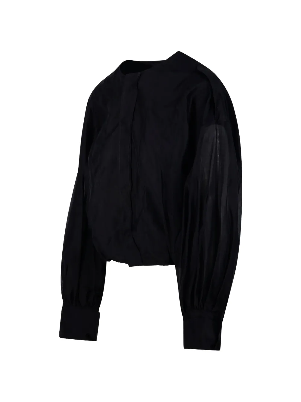  Thelatest Blouson-sleeve Top - Black 