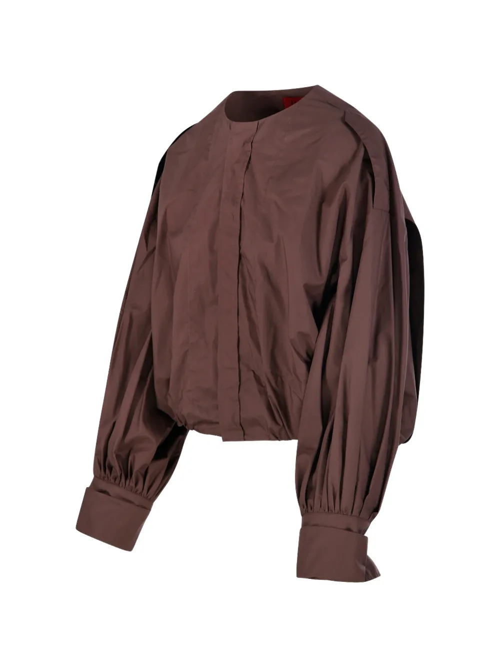  Thelatest Balloon-sleeve Shirt - Brown 