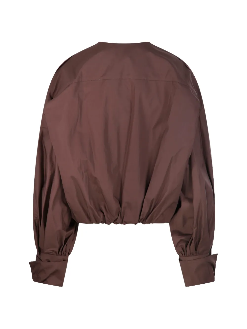  Thelatest Balloon-sleeve Shirt - Brown 