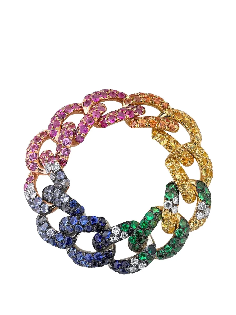SHAY medium Rainbow sapphire ring - Oro