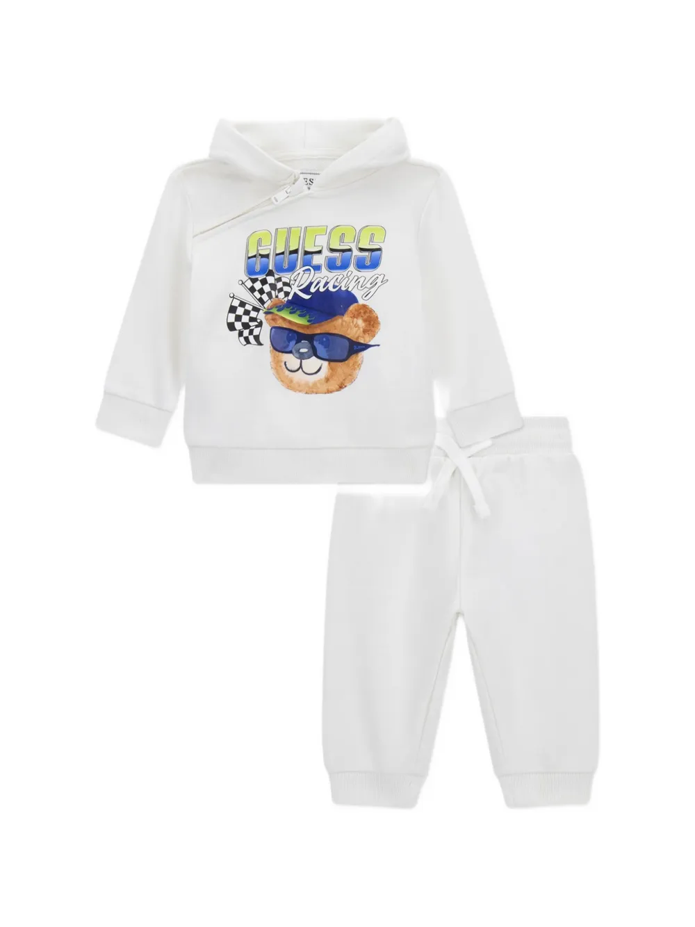 guess kids print hooded tracksuit - Bianco