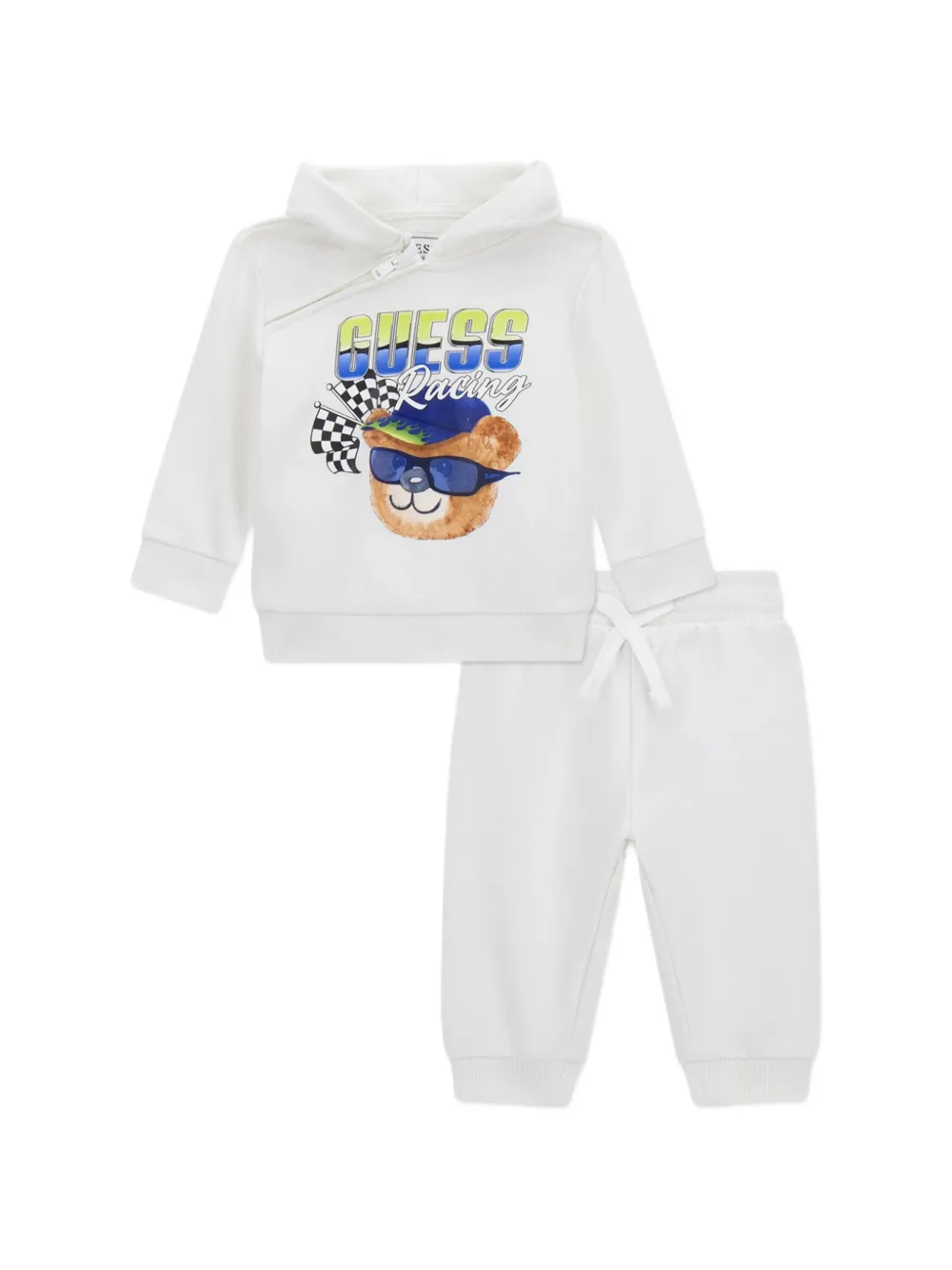guess kids print hooded tracksuit - Bianco