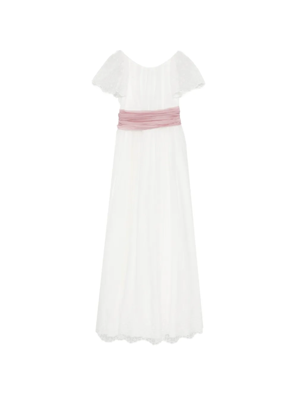 AMAYA lace-sleeve dress - Bianco