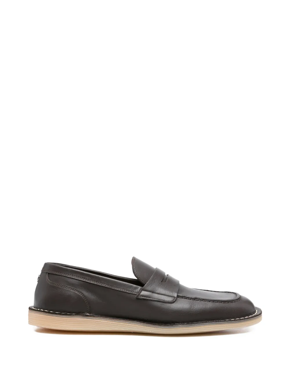 Dolce & Gabbana penny leather loafers - Marrone