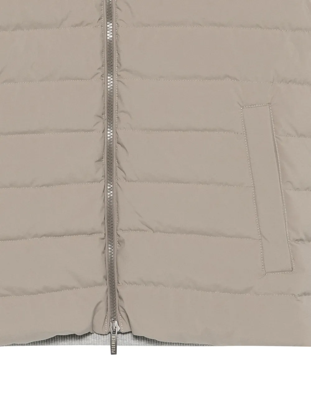 Peserico Bodywarmer met capuchon en rits Beige