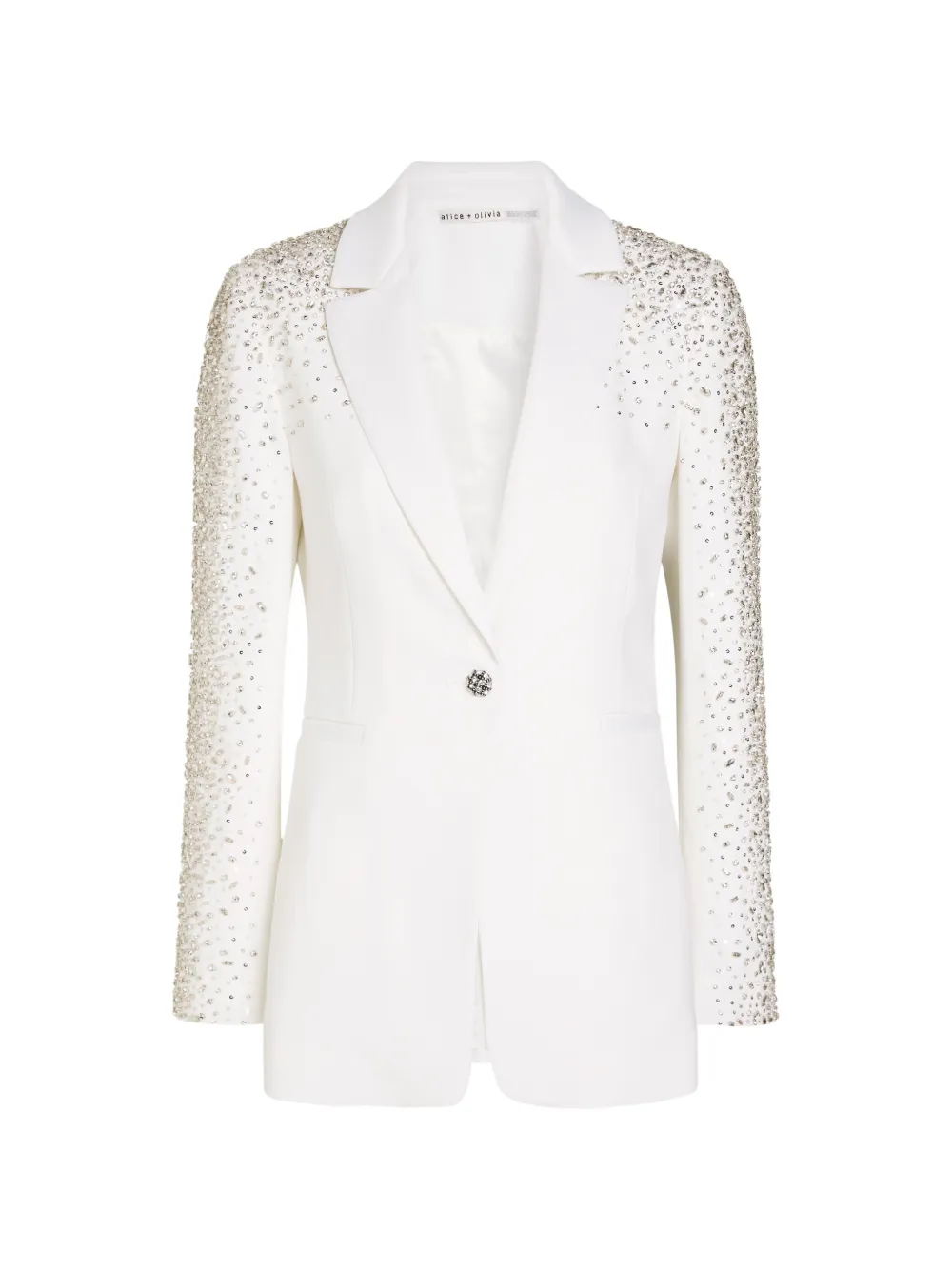 alice + olivia Breann crystal-embellished blazer - White
