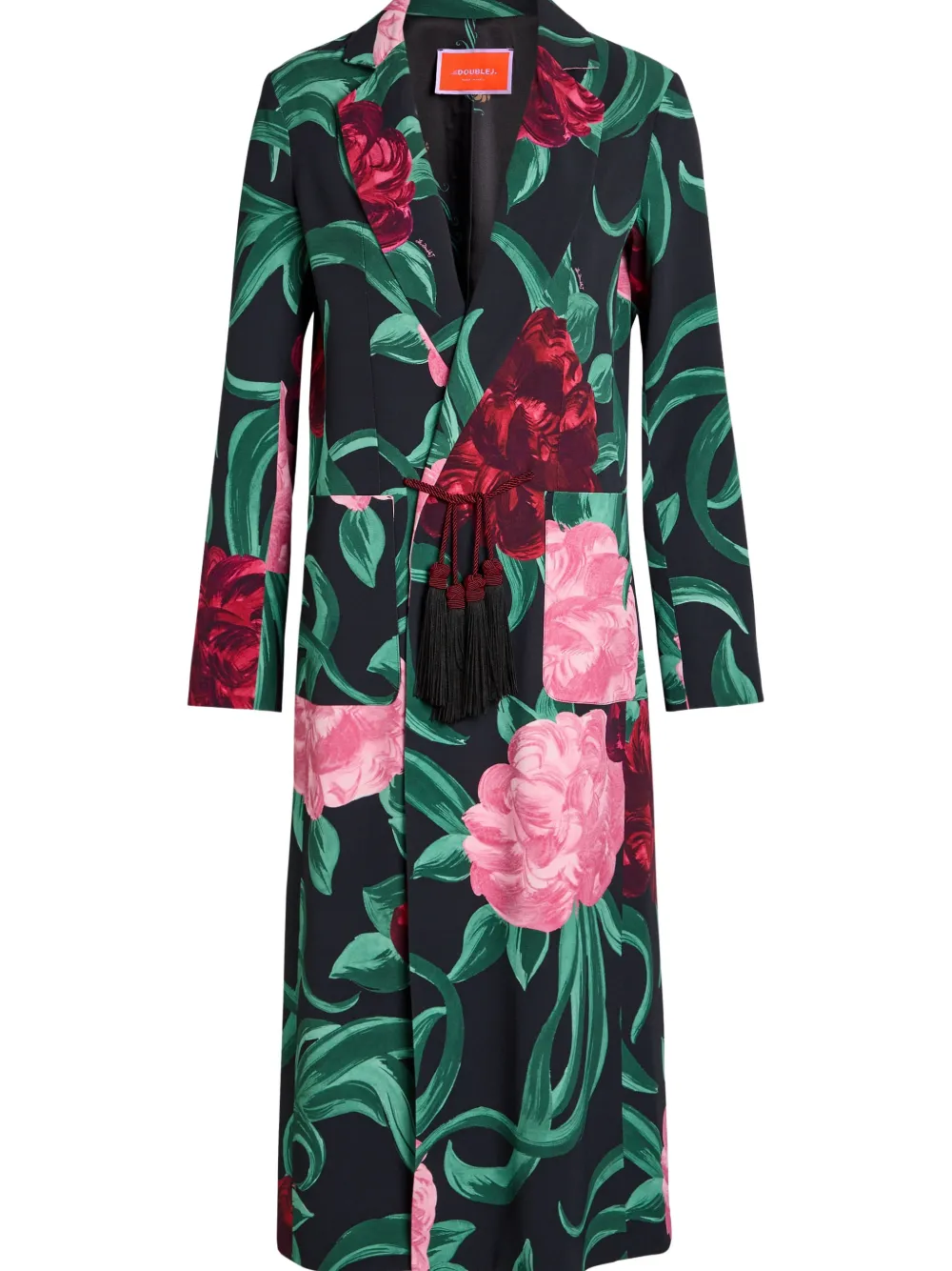 La DoubleJ Duster jas met bloemenprint Zwart