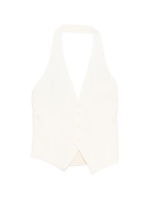 Eleh chaleco con cuello halter y botones