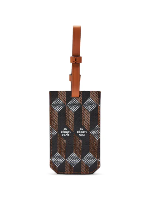Au Départ geometric-pattern luggage tag